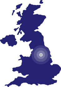A map of the UK highlight Bradford